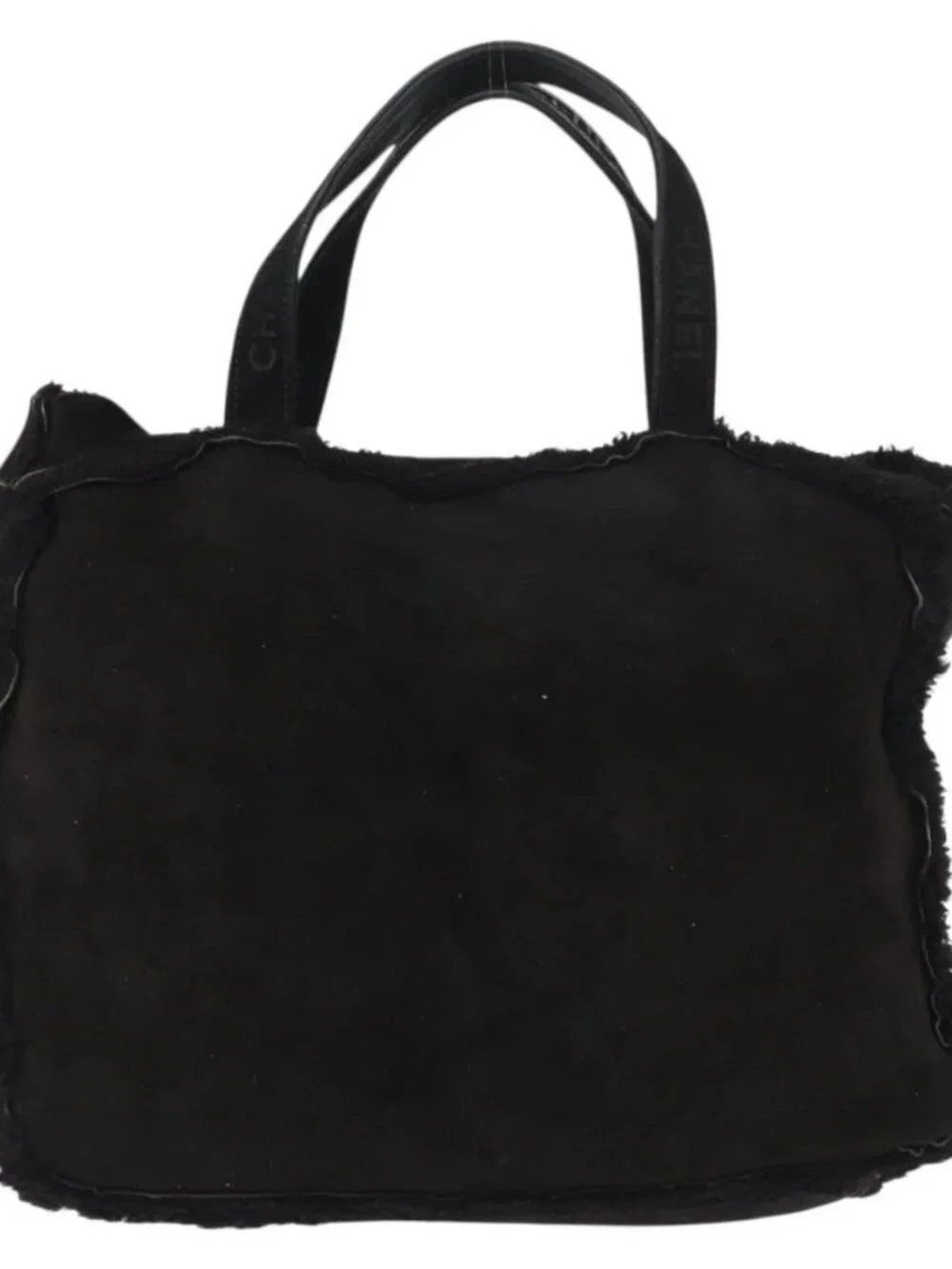 CHANEL Tote Bag Mouton Black CC Auth bs31120